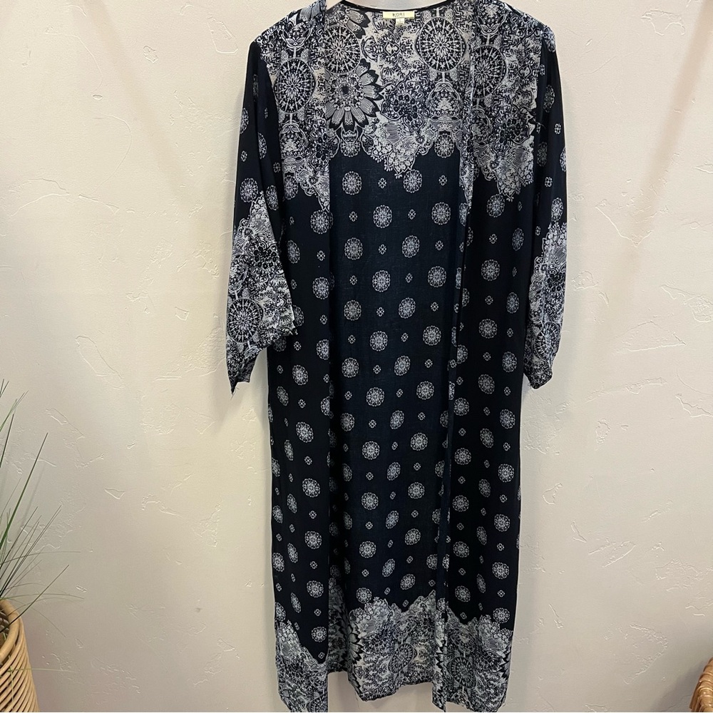 Short Sleeve Print Kimono